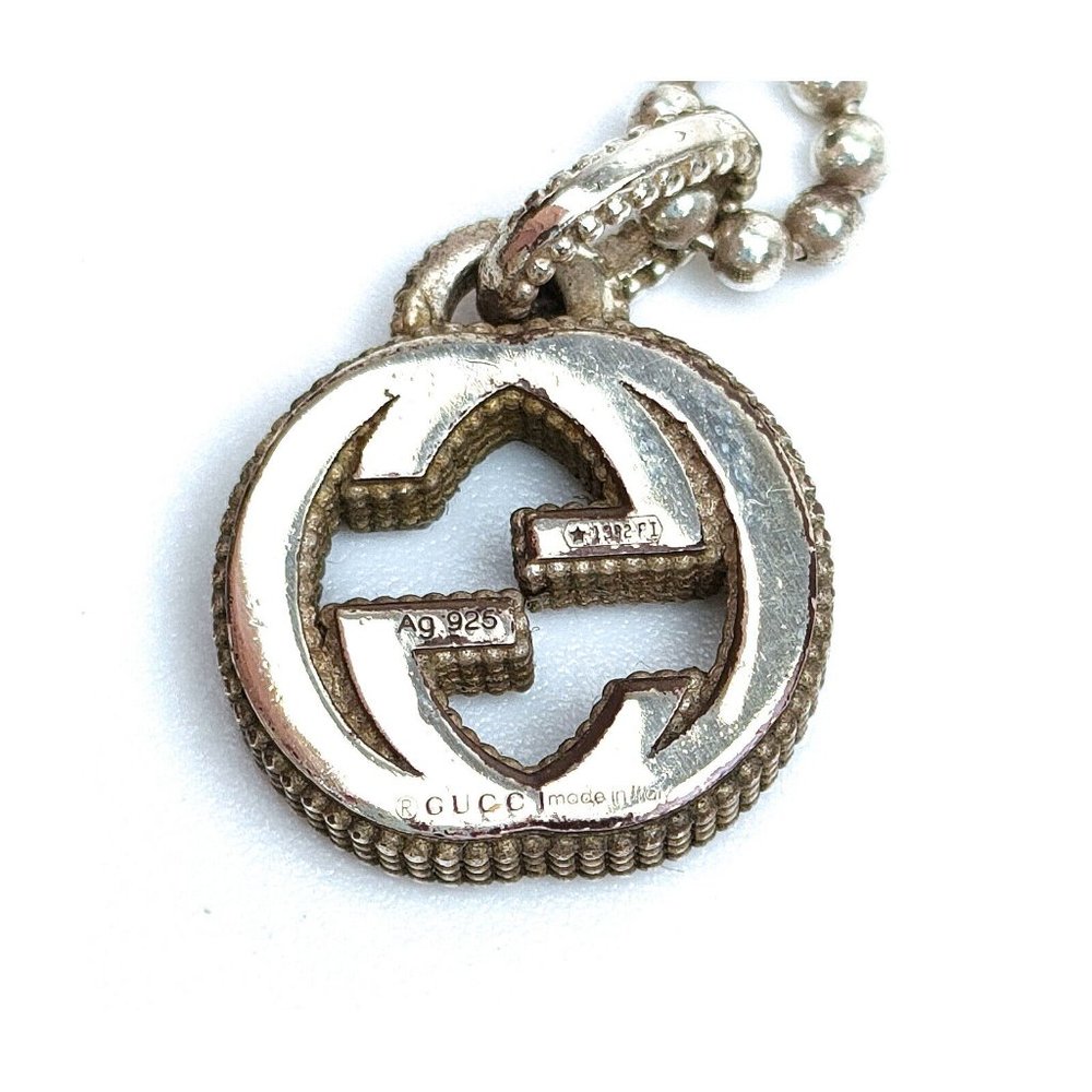 Gucci Sterling Silver Interlocking G Cluster Chai… - image 4